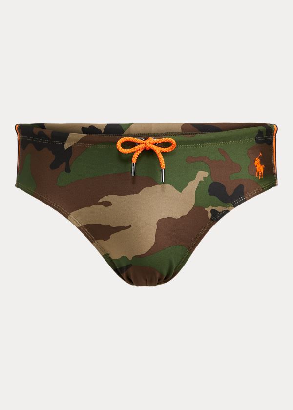 Ralph Lauren Camo Swim Brief Maskáčové Oranžové | LyMonE0B