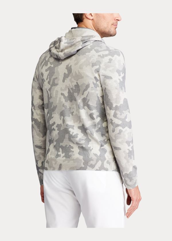 Ralph Lauren Camo Wool S Kapucí Svetrové Šedé | zfc3hdtb