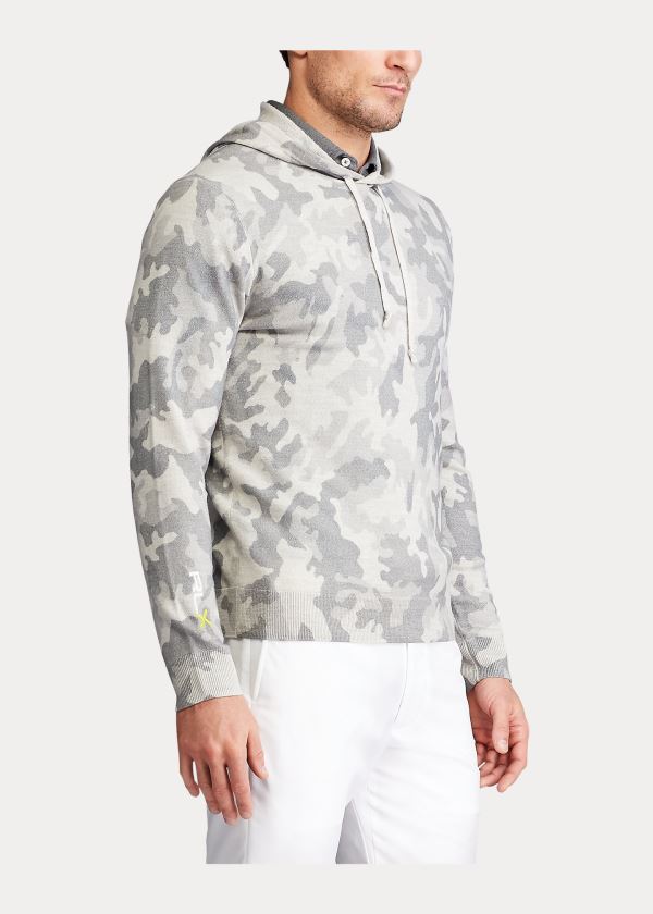 Ralph Lauren Camo Wool S Kapucí Svetrové Šedé | zfc3hdtb