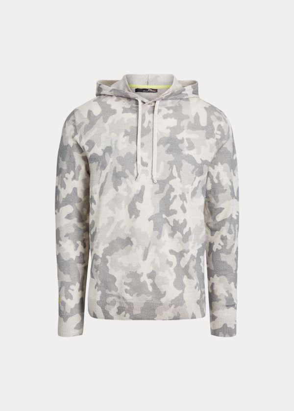 Ralph Lauren Camo Wool S Kapucí Svetrové Šedé | zfc3hdtb