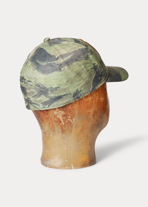 Ralph Lauren Camouflage Cap Olivy Zelené Proužek | UyCScNaz
