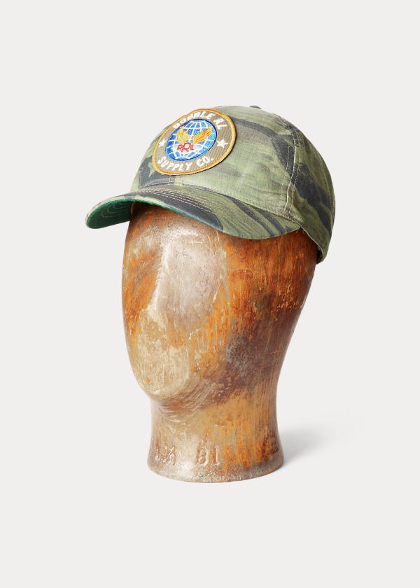 Ralph Lauren Camouflage Cap Olivy Zelené Proužek | UyCScNaz