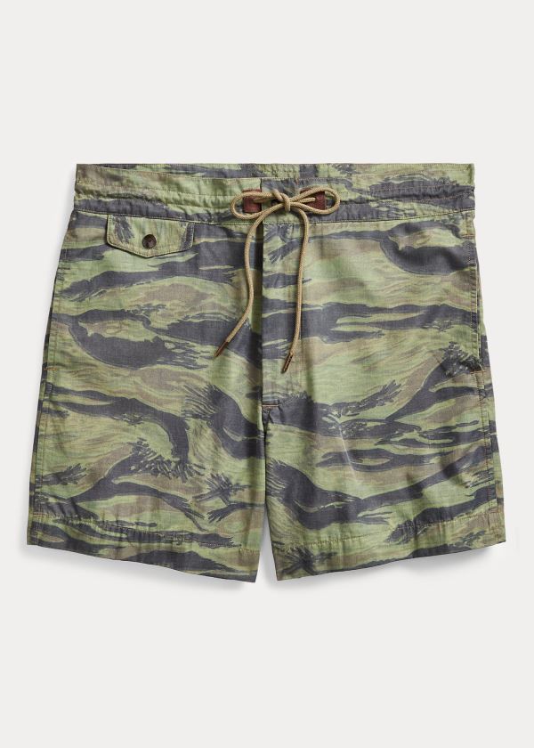 Ralph Lauren Camouflage Twill Krátké Olivy Zelené Proužek | 04QQyfCi