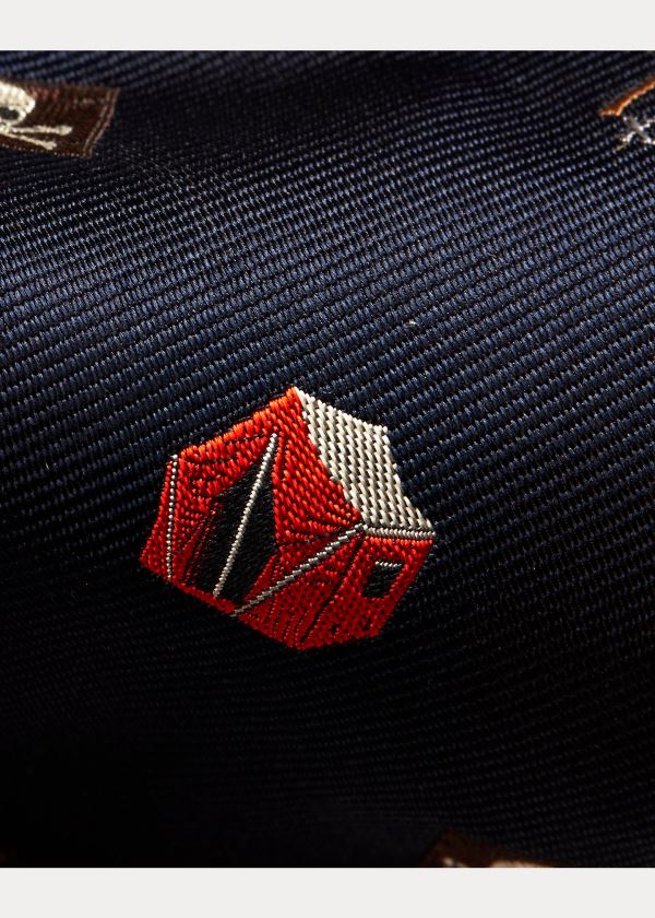 Ralph Lauren Camping Silk Narrow Tie Tmavě Blankyt | Vd01WJJb
