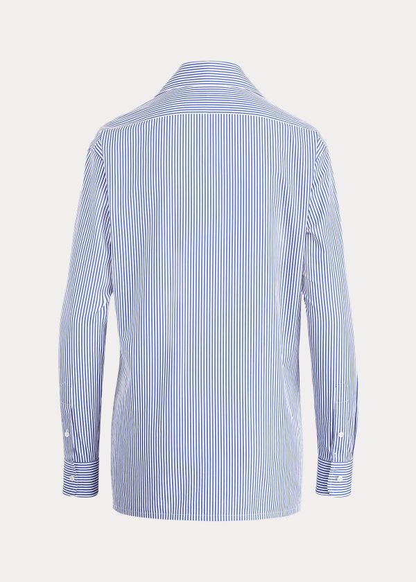 Ralph Lauren Capri Striped Bavlněné Shirt Bílé Blankyt | sowDvHcq