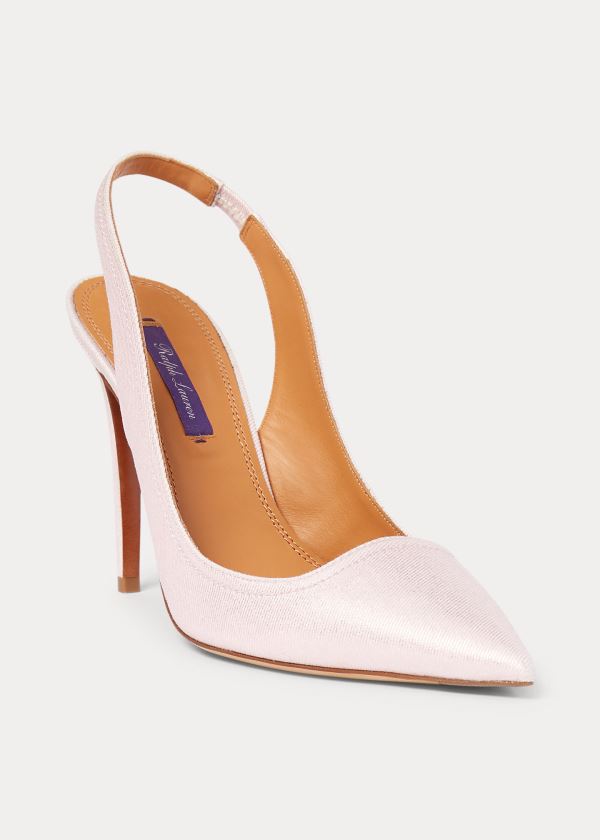 Ralph Lauren Carley Pearlized Twill Pump Růžové | XVzc3I9p