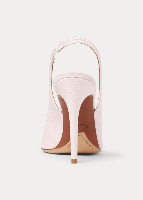 Ralph Lauren Carley Pearlized Twill Pump Růžové | XVzc3I9p