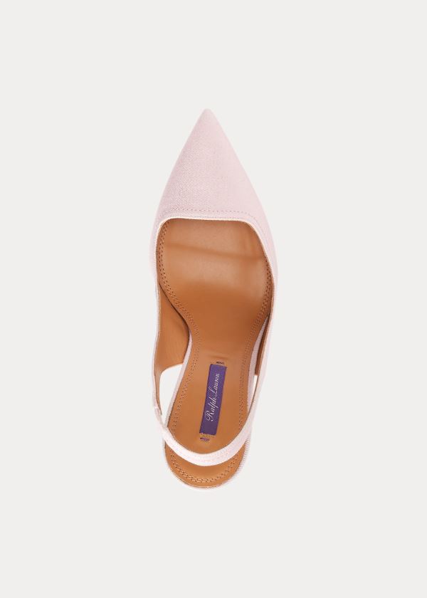 Ralph Lauren Carley Pearlized Twill Pump Růžové | XVzc3I9p