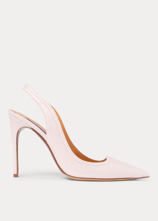 Ralph Lauren Carley Pearlized Twill Pump Růžové | XVzc3I9p