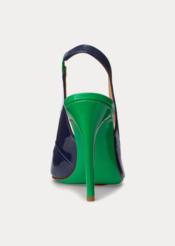 Ralph Lauren Carley Two-Tone Calfskin Pump Tmavě Blankyt Zelene | NKrIEGuD