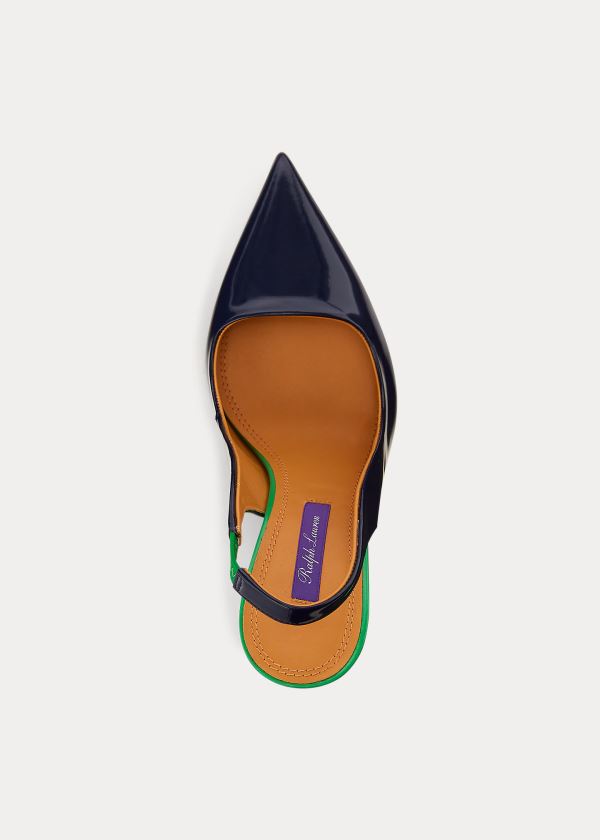 Ralph Lauren Carley Two-Tone Calfskin Pump Tmavě Blankyt Zelene | NKrIEGuD