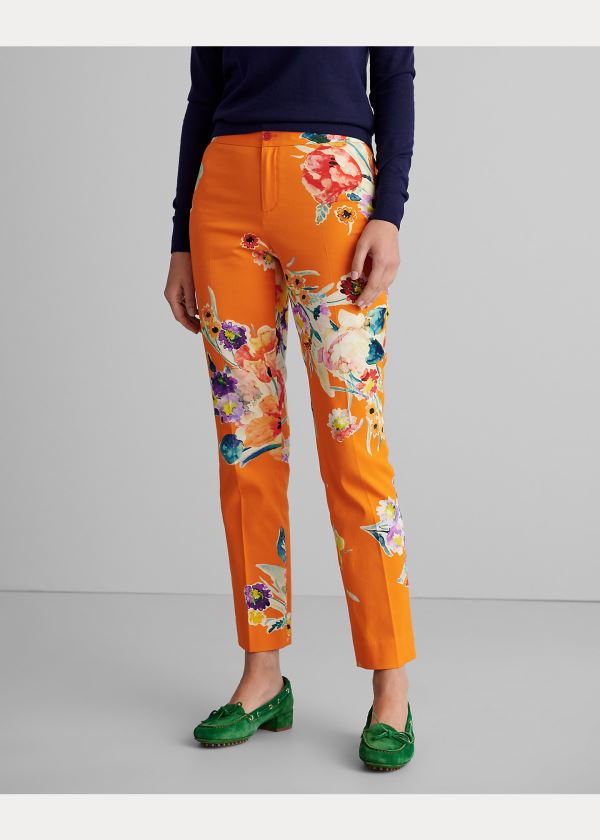 Ralph Lauren Carlina Floral Bavlněné Pant Světle Oranžové Viacfarebný | tJQarDe5