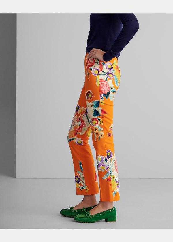Ralph Lauren Carlina Floral Bavlněné Pant Světle Oranžové Viacfarebný | tJQarDe5