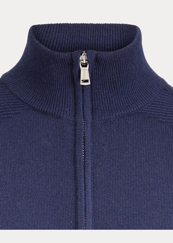 Ralph Lauren Cashmere-Blend Golfové Svetrové Tmavě Blankyt | Ec2V0Lhi