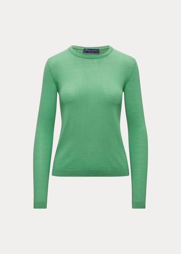 Ralph Lauren Cashmere Crewneck Svetrové Zelene | 0ZxVDsZ4