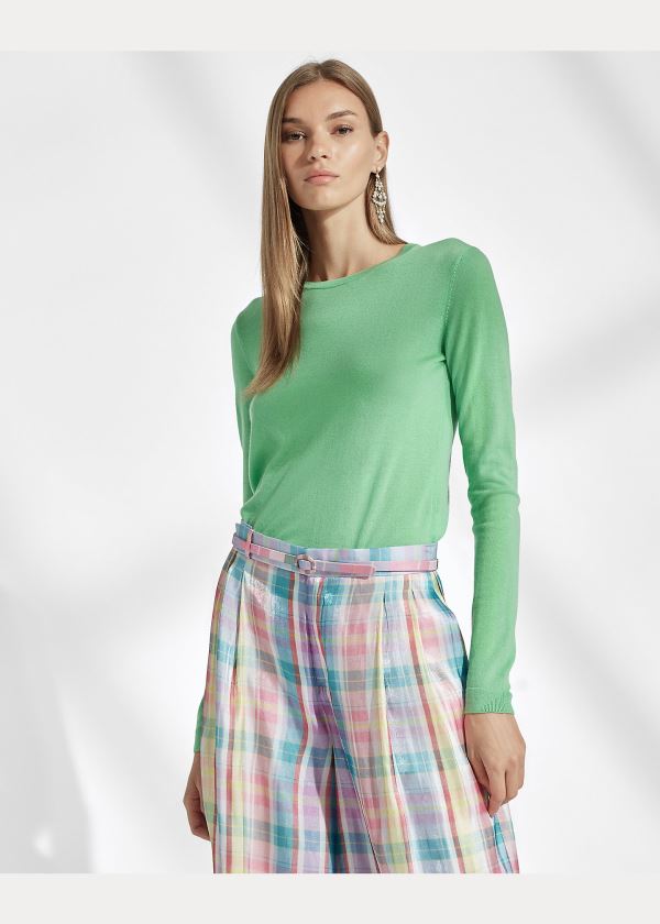 Ralph Lauren Cashmere Crewneck Svetrové Mátově Zelená Zelene | T9kkKFWS