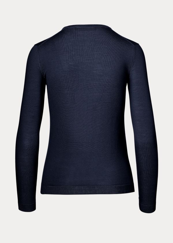 Ralph Lauren Cashmere Crewneck Svetrové Tmavě Blankyt | Ye2VLuz9