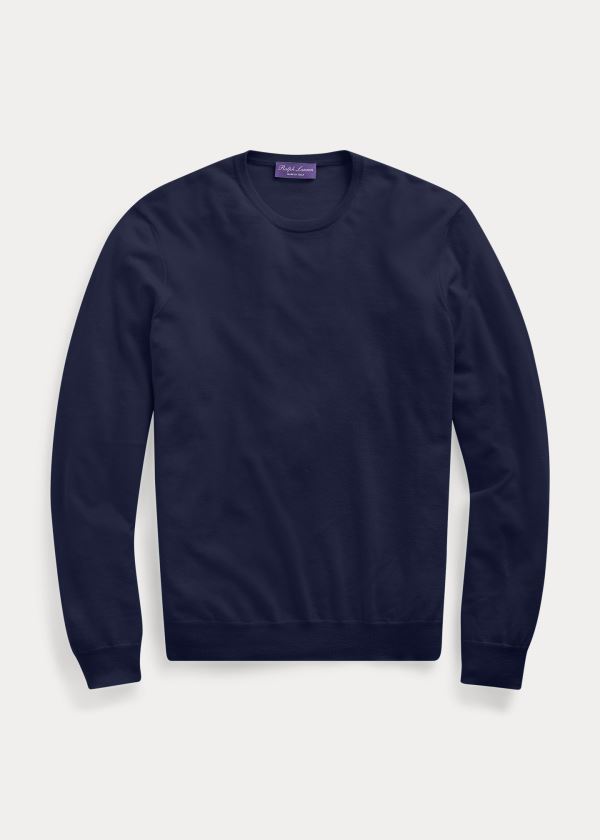 Ralph Lauren Cashmere Crewneck Svetrové Tmavě Blankyt | j79ie47M