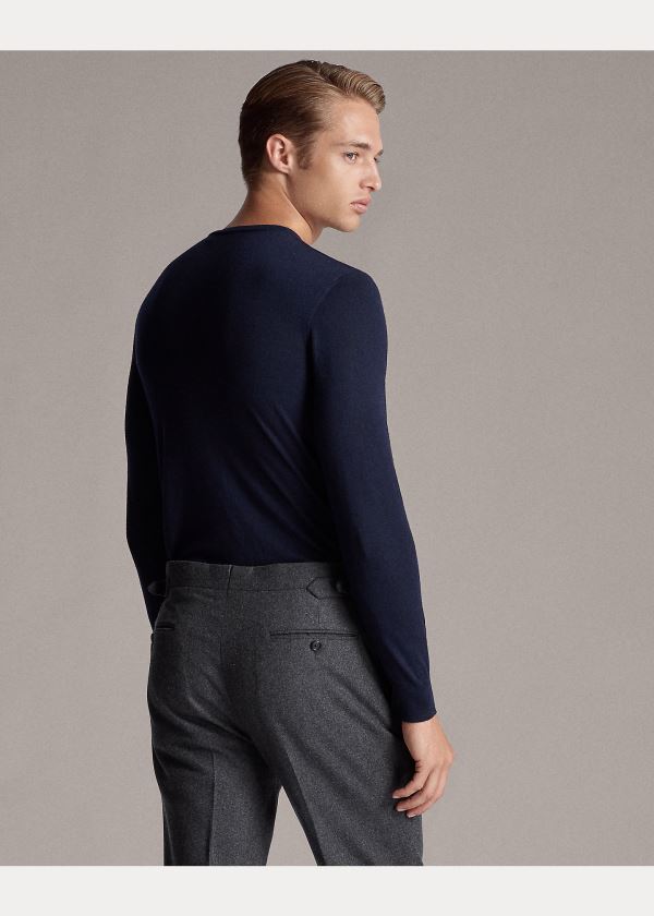 Ralph Lauren Cashmere Crewneck Svetrové Tmavě Blankyt | j79ie47M