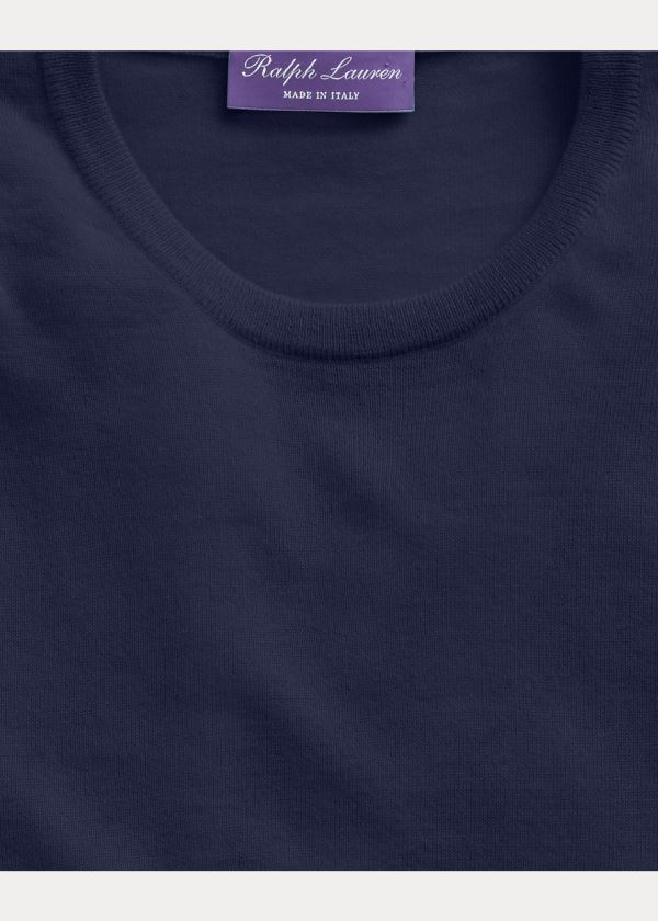 Ralph Lauren Cashmere Crewneck Svetrové Tmavě Blankyt | j79ie47M