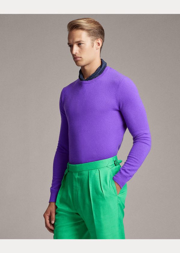 Ralph Lauren Cashmere Crewneck Svetrové Fialové | kMHSQG9W