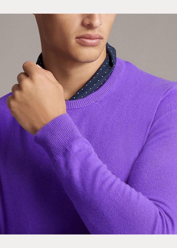 Ralph Lauren Cashmere Crewneck Svetrové Fialové | kMHSQG9W