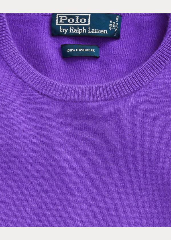 Ralph Lauren Cashmere Crewneck Svetrové Fialové | kMHSQG9W