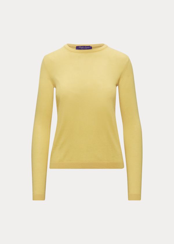 Ralph Lauren Cashmere Crewneck Svetrové Žluté | pFfzcQZS