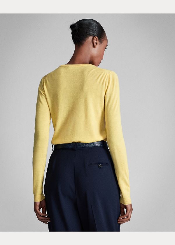 Ralph Lauren Cashmere Crewneck Svetrové Žluté | pFfzcQZS