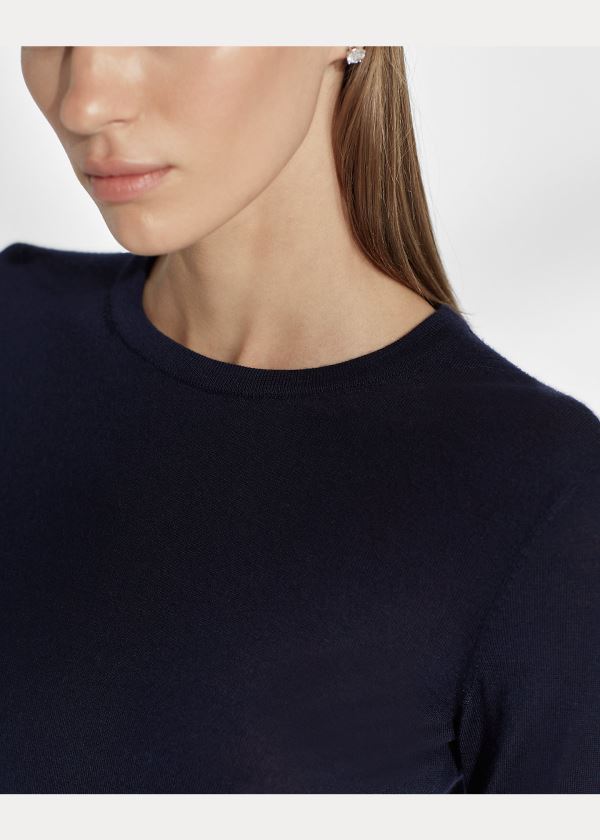 Ralph Lauren Cashmere Crewneck Svetrové Tmavě Blankyt | vslTtCXl