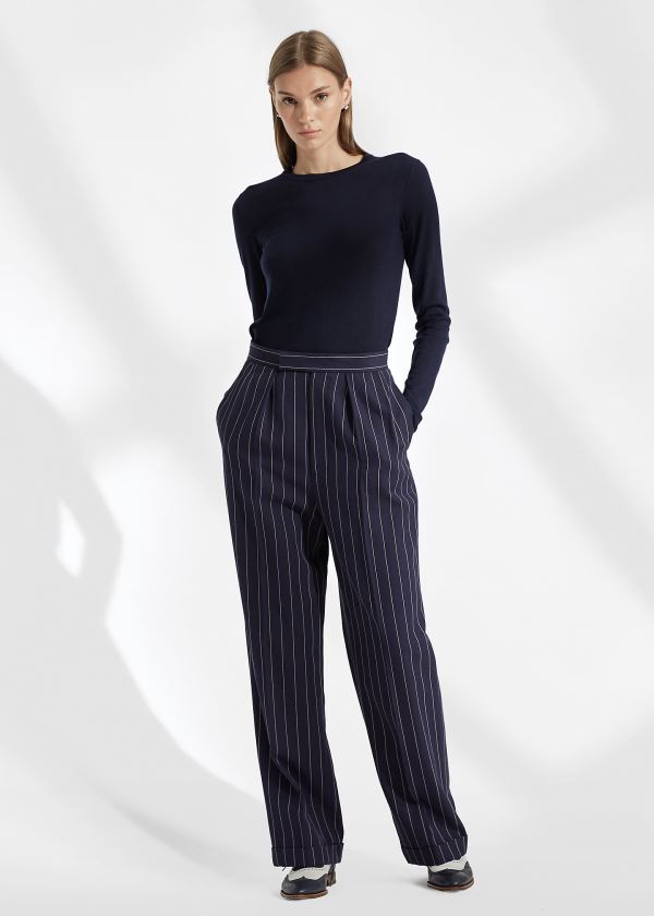 Ralph Lauren Cashmere Crewneck Svetrové Tmavě Blankyt | vslTtCXl