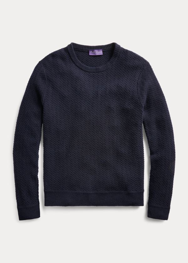Ralph Lauren Cashmere Crewneck Svetrové Tmavě Blankyt | w6sVhYh1