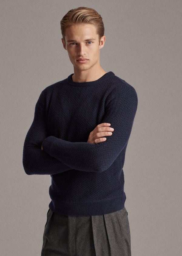 Ralph Lauren Cashmere Crewneck Svetrové Tmavě Blankyt | w6sVhYh1