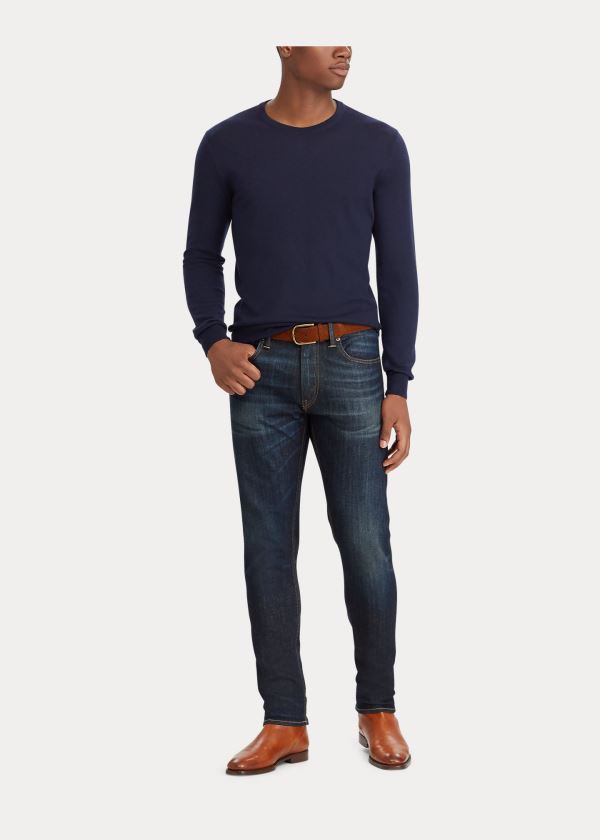 Ralph Lauren Cashmere Crewneck Svetrové Tmavě Blankyt | wJhLQqEp