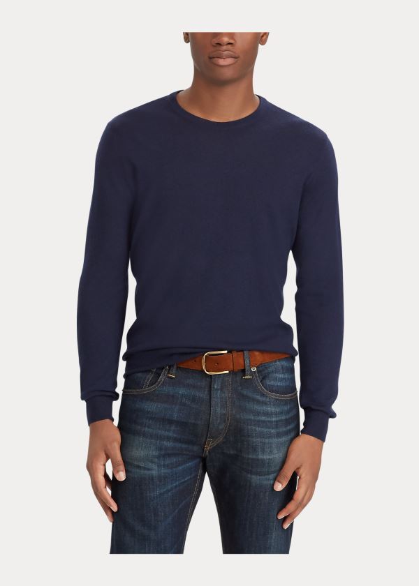 Ralph Lauren Cashmere Crewneck Svetrové Tmavě Blankyt | wJhLQqEp