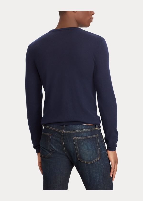 Ralph Lauren Cashmere Crewneck Svetrové Tmavě Blankyt | wJhLQqEp