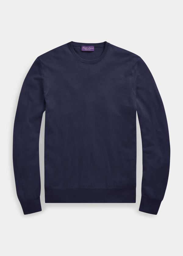 Ralph Lauren Cashmere Crewneck Svetrové Tmavě Blankyt | wJhLQqEp