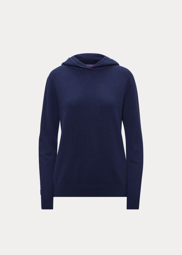 Ralph Lauren Cashmere Hoodie Tmavě Blankyt | gtz44ODp