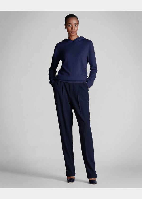 Ralph Lauren Cashmere Hoodie Tmavě Blankyt | gtz44ODp