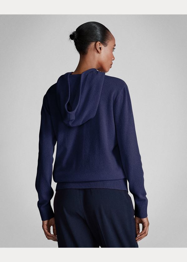 Ralph Lauren Cashmere Hoodie Tmavě Blankyt | gtz44ODp
