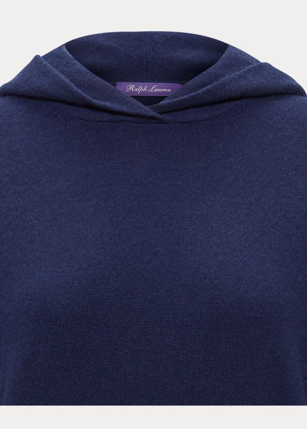 Ralph Lauren Cashmere Hoodie Tmavě Blankyt | gtz44ODp