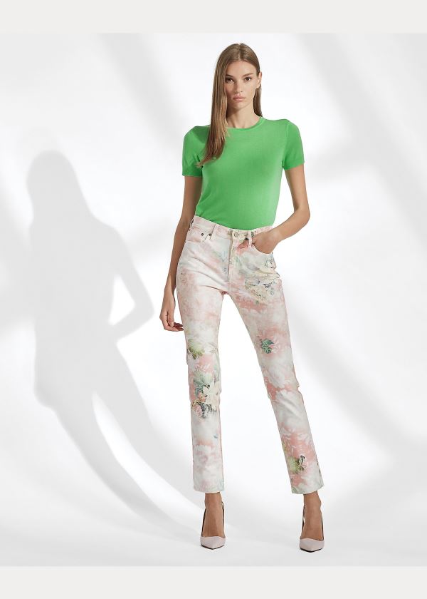 Ralph Lauren Cashmere Krátké-Sleeve Svetrové Mátově Zelená Zelene | 0UKVCdH5