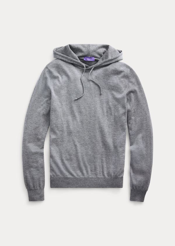 Ralph Lauren Cashmere S Kapucí Svetrové Světle Šedé | 5ZeNVOdT