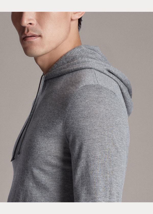 Ralph Lauren Cashmere S Kapucí Svetrové Světle Šedé | 5ZeNVOdT