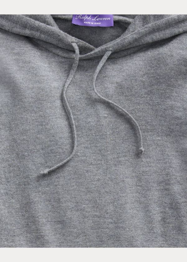 Ralph Lauren Cashmere S Kapucí Svetrové Světle Šedé | 5ZeNVOdT