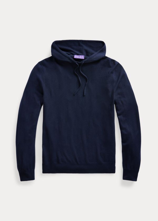 Ralph Lauren Cashmere S Kapucí Svetrové Tmavě Blankyt | 9bwT0agL