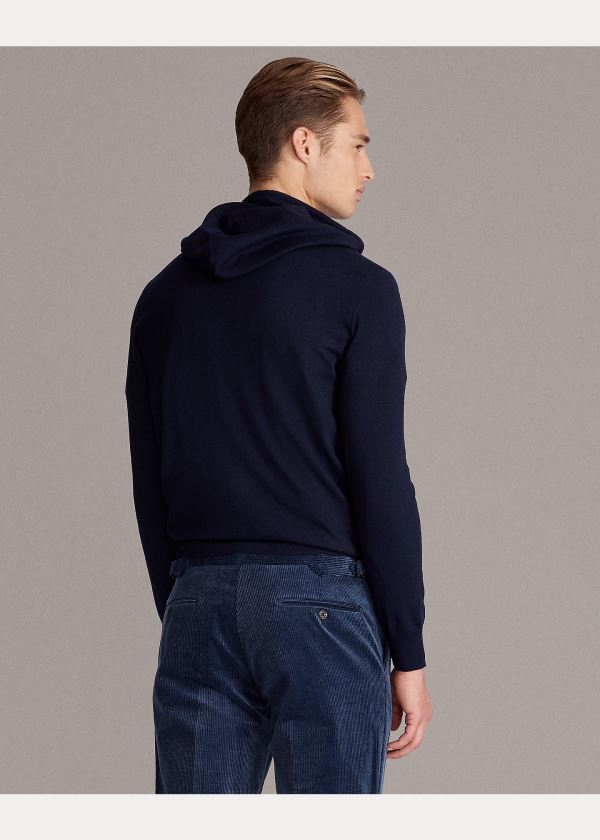 Ralph Lauren Cashmere S Kapucí Svetrové Tmavě Blankyt | 9bwT0agL