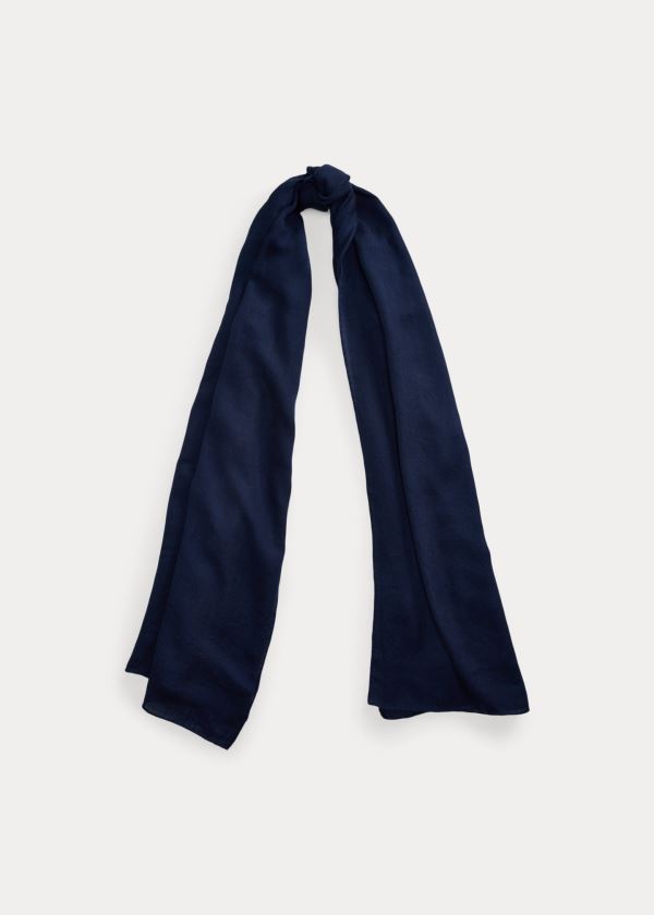 Ralph Lauren Cashmere Scarf Tmavě Blankyt | LHwET3Lf