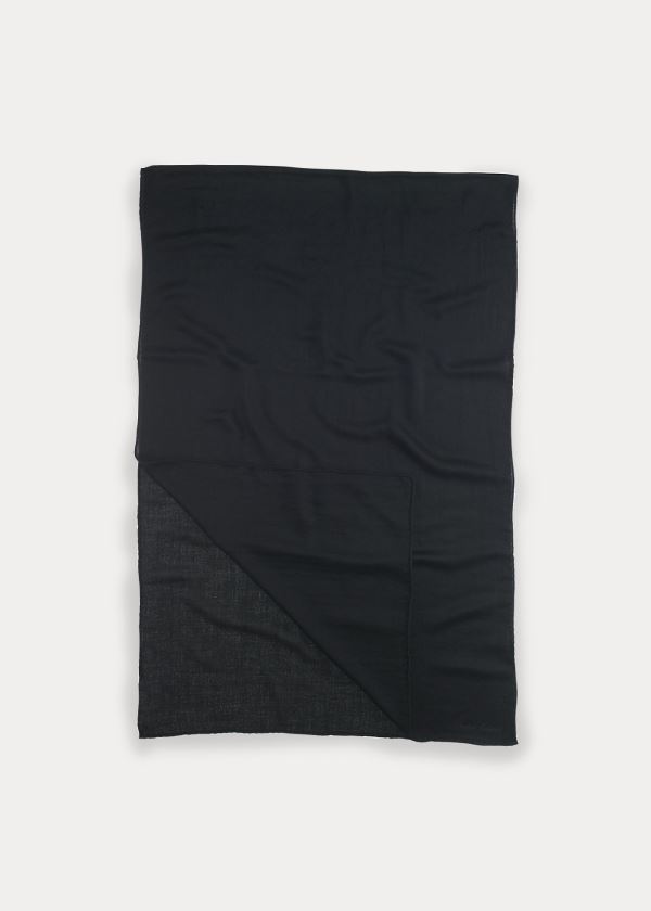 Ralph Lauren Cashmere Scarf Černé | vfZSMWyH