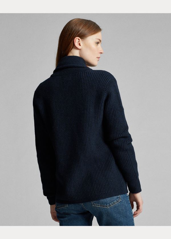Ralph Lauren Cashmere Shawl-Collar Cardigan Blankyt Černé | 6NNX0DKG